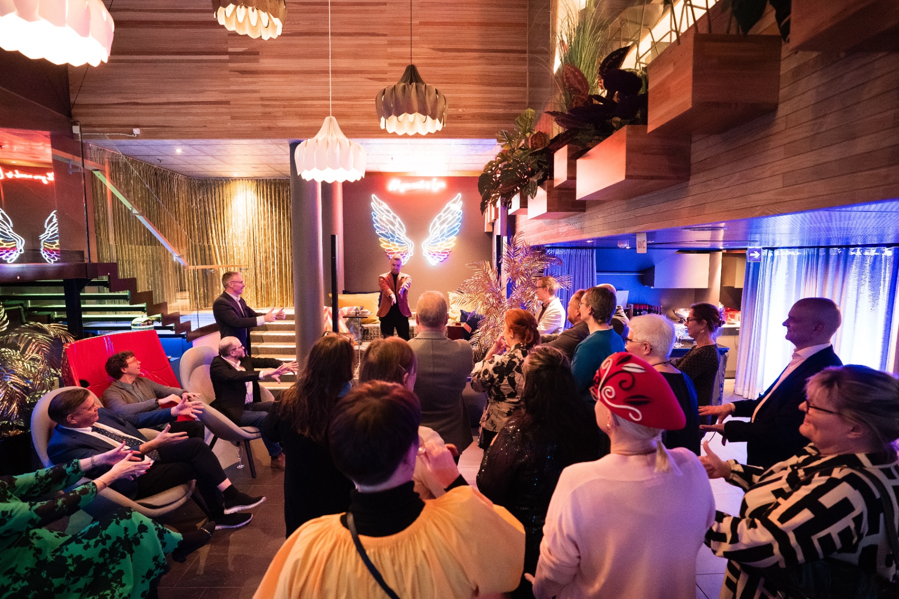 A portrait moment from the SwarmMind launch event