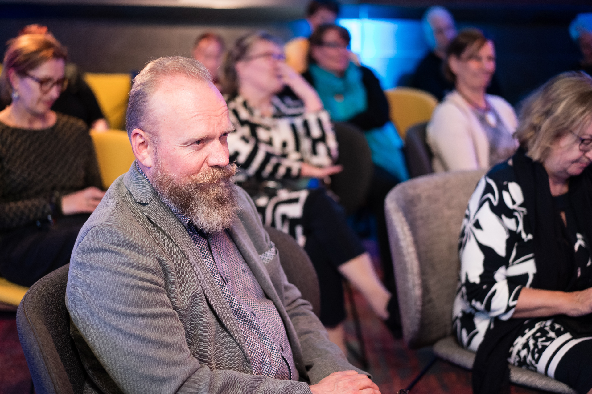 A celebratory moment from the SwarmMind launch night