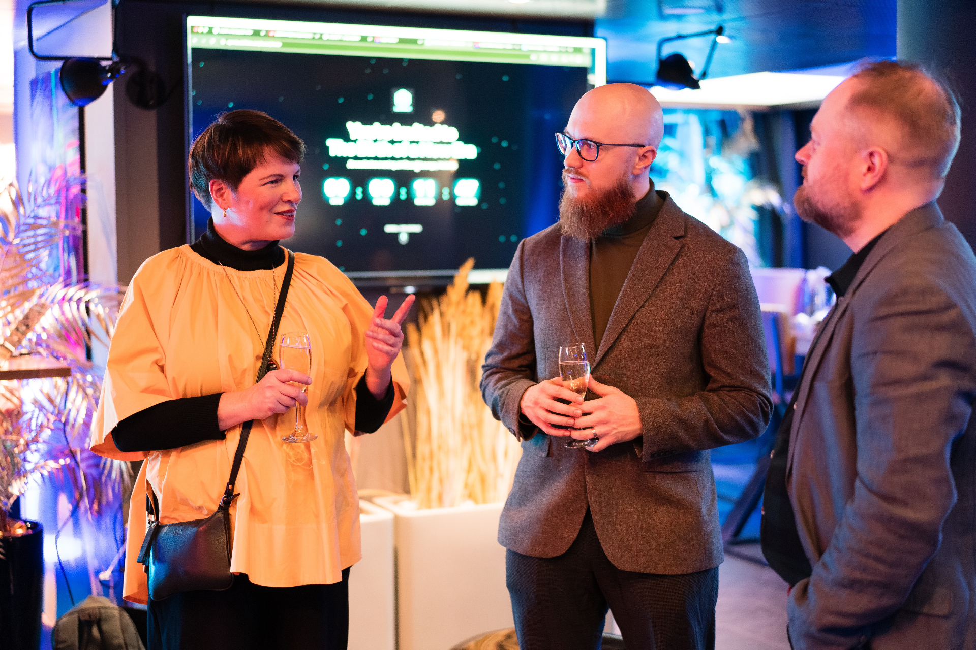 A late-evening scene from the SwarmMind launch